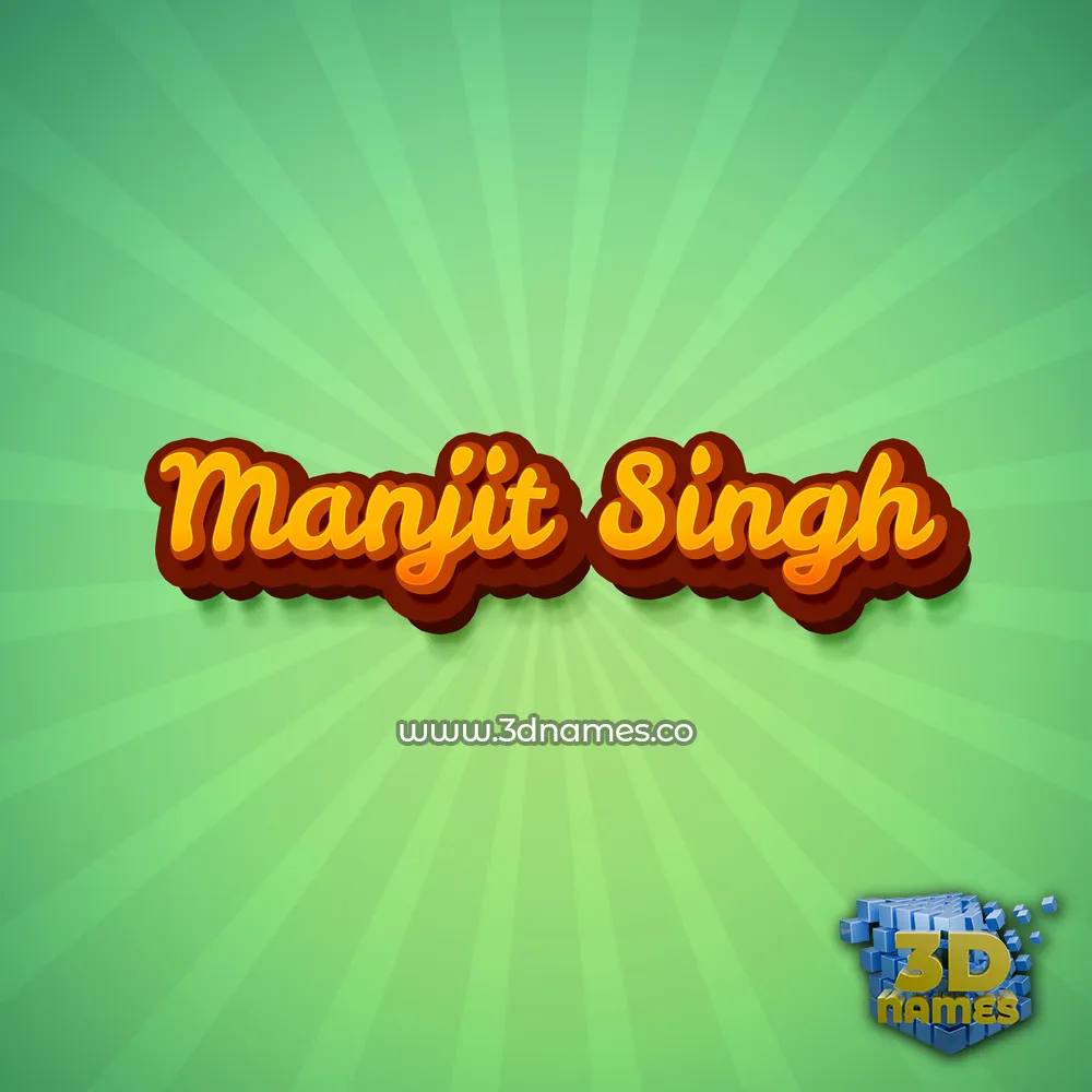 manjit singh in Green Rays style - 3D name wallpaper