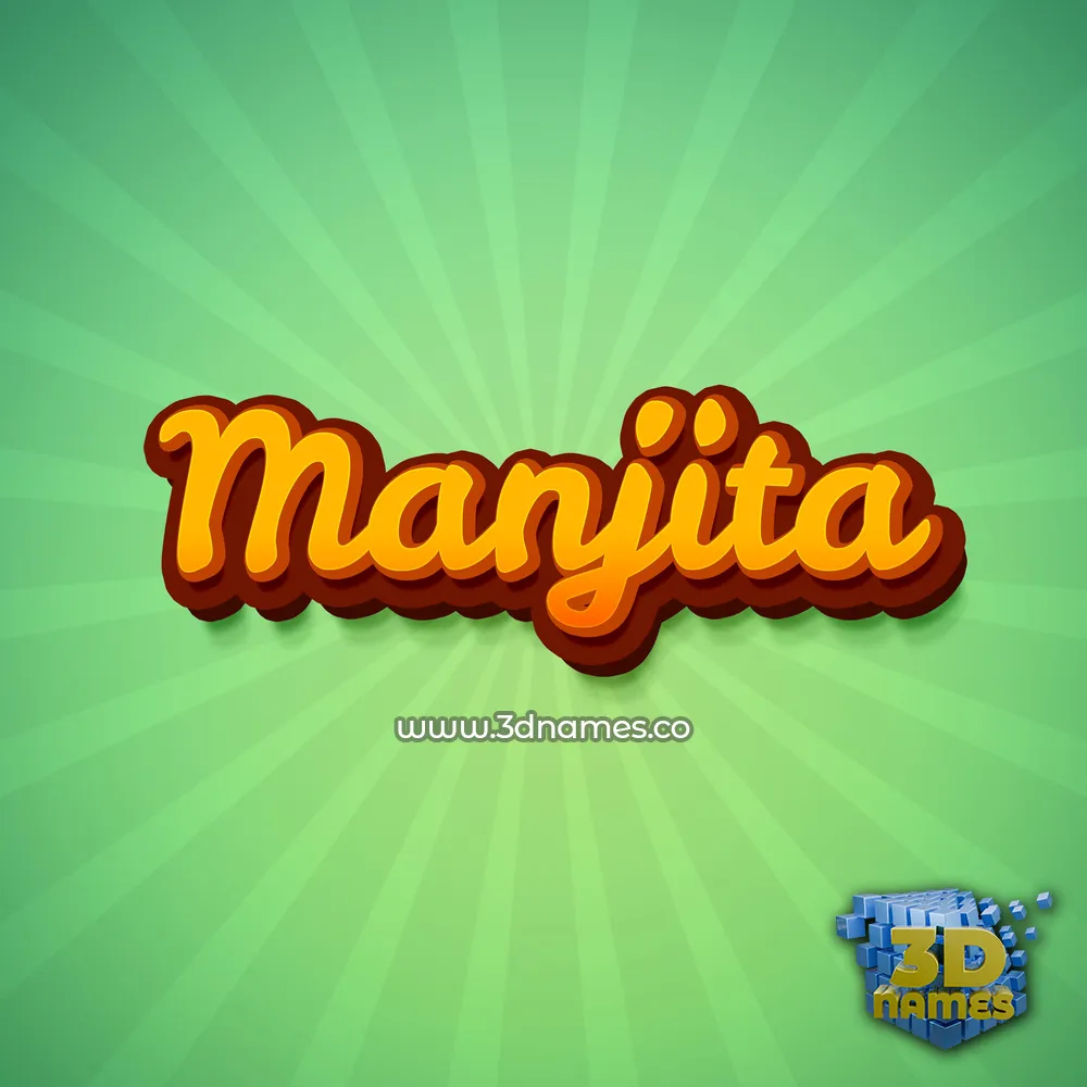 manjita in Green Rays style - 3D name wallpaper