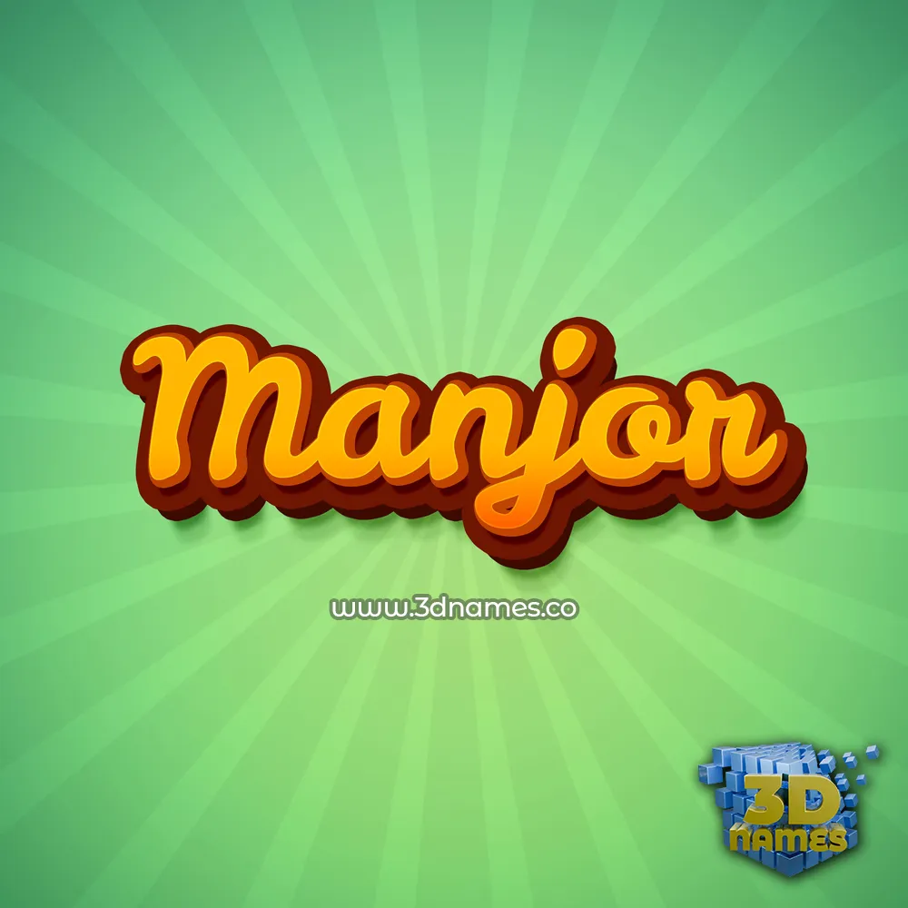 manjor in Green Rays style - 3D name wallpaper