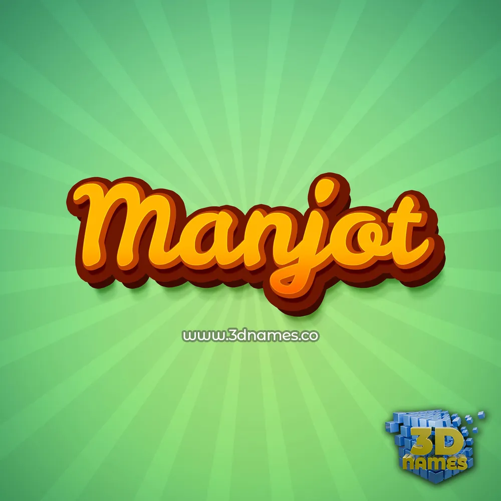 manjot in Green Rays style - 3D name wallpaper