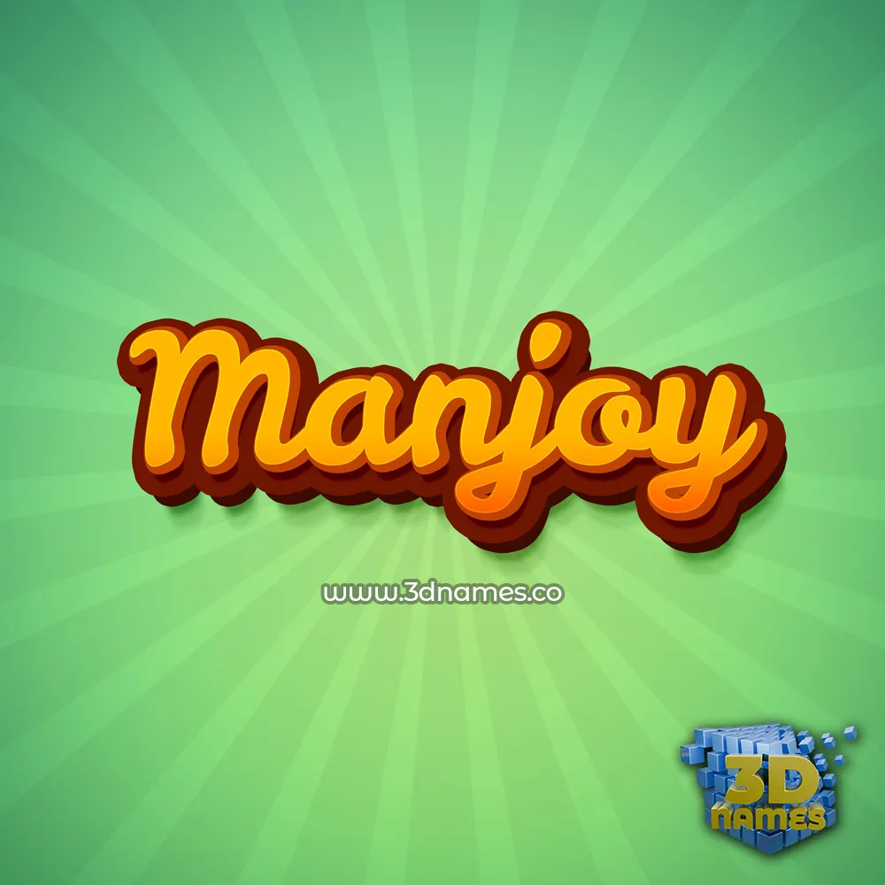 manjoy in Green Rays style - 3D name wallpaper
