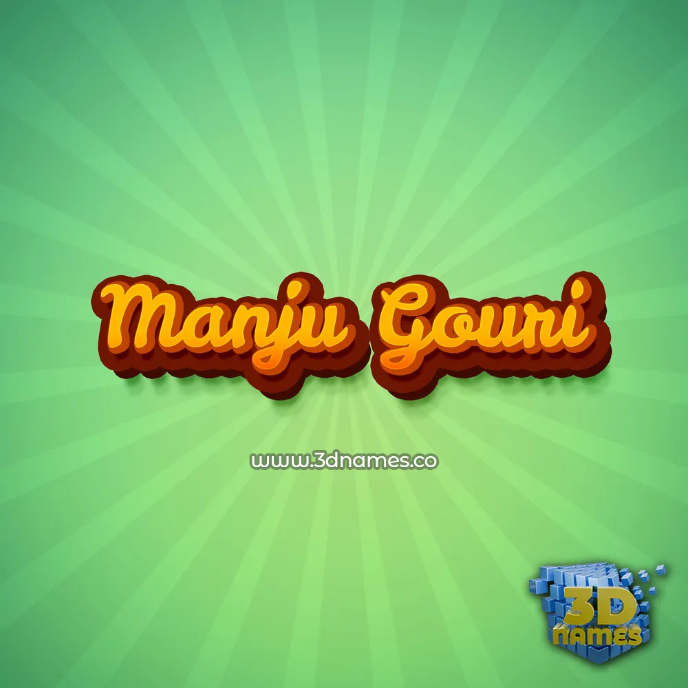 manju gouri in Green Rays style - 3D name wallpaper
