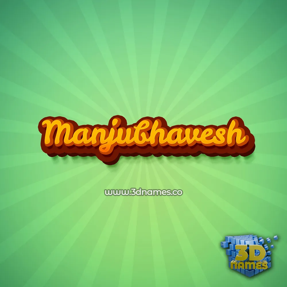 manjubhavesh in Green Rays style - 3D name wallpaper