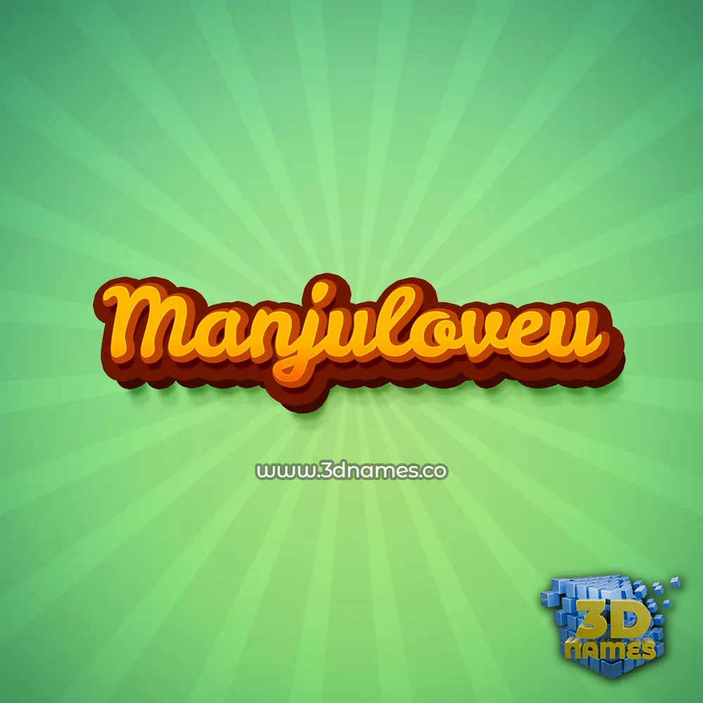 manjuloveu in Green Rays style - 3D name wallpaper