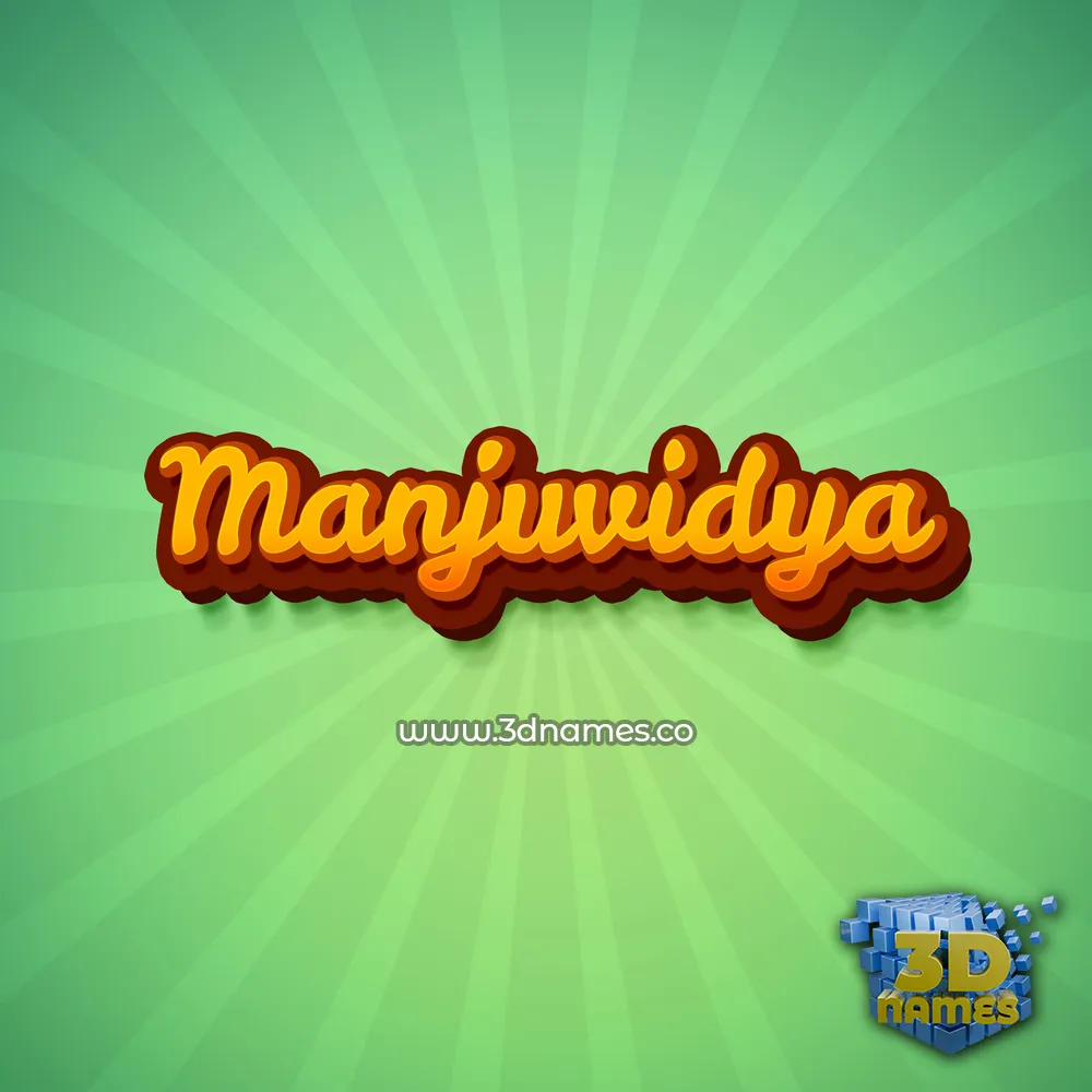manjuvidya in Green Rays style - 3D name wallpaper