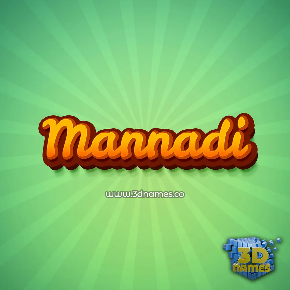 mannadi in Green Rays style - 3D name wallpaper