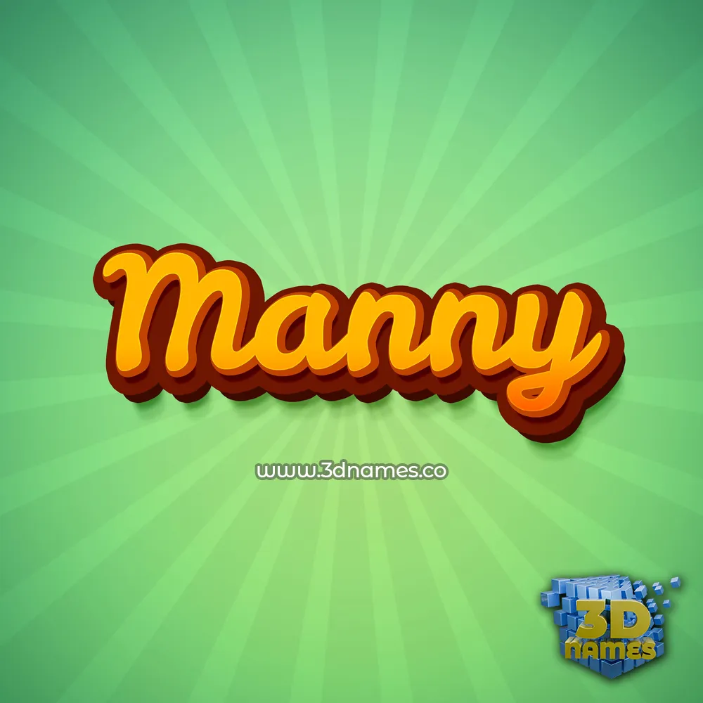 manny in Green Rays style - 3D name wallpaper