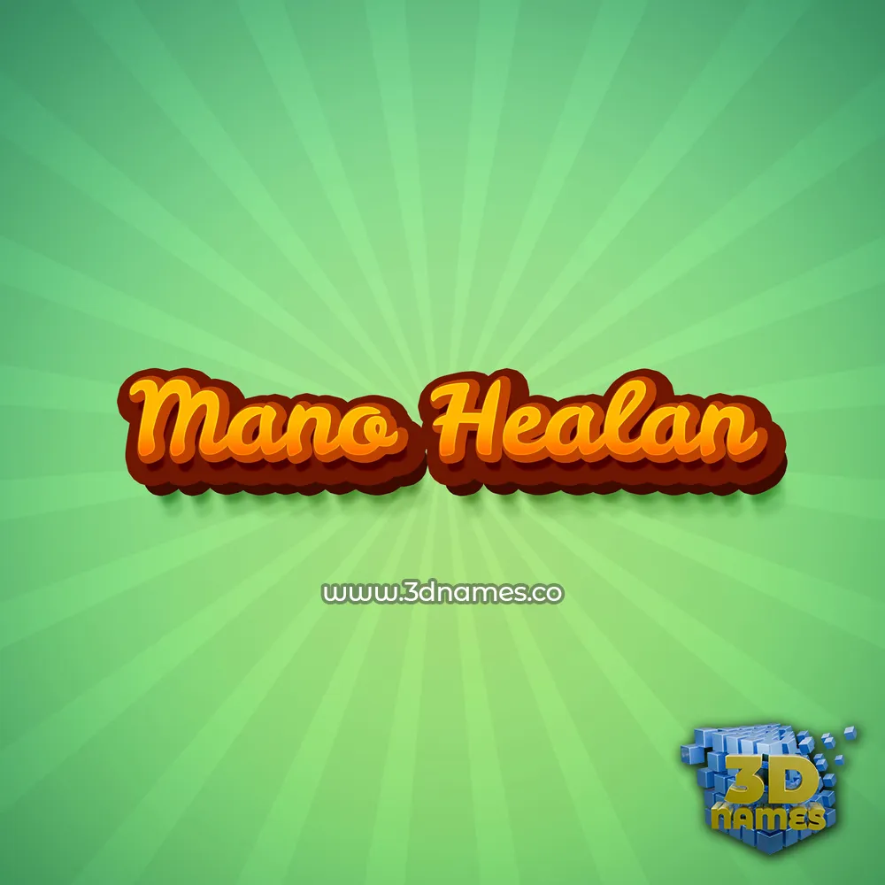 mano healan in Green Rays style - 3D name wallpaper