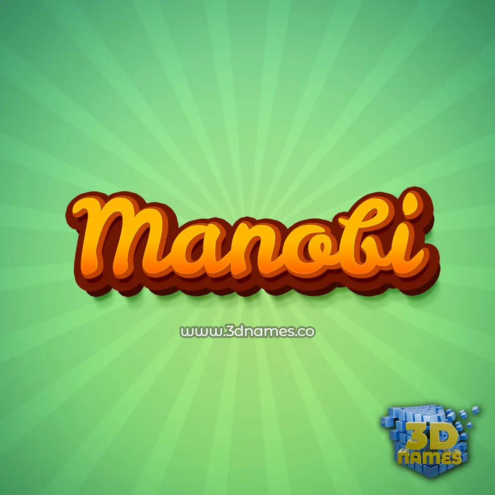 manobi in Green Rays style - 3D name wallpaper
