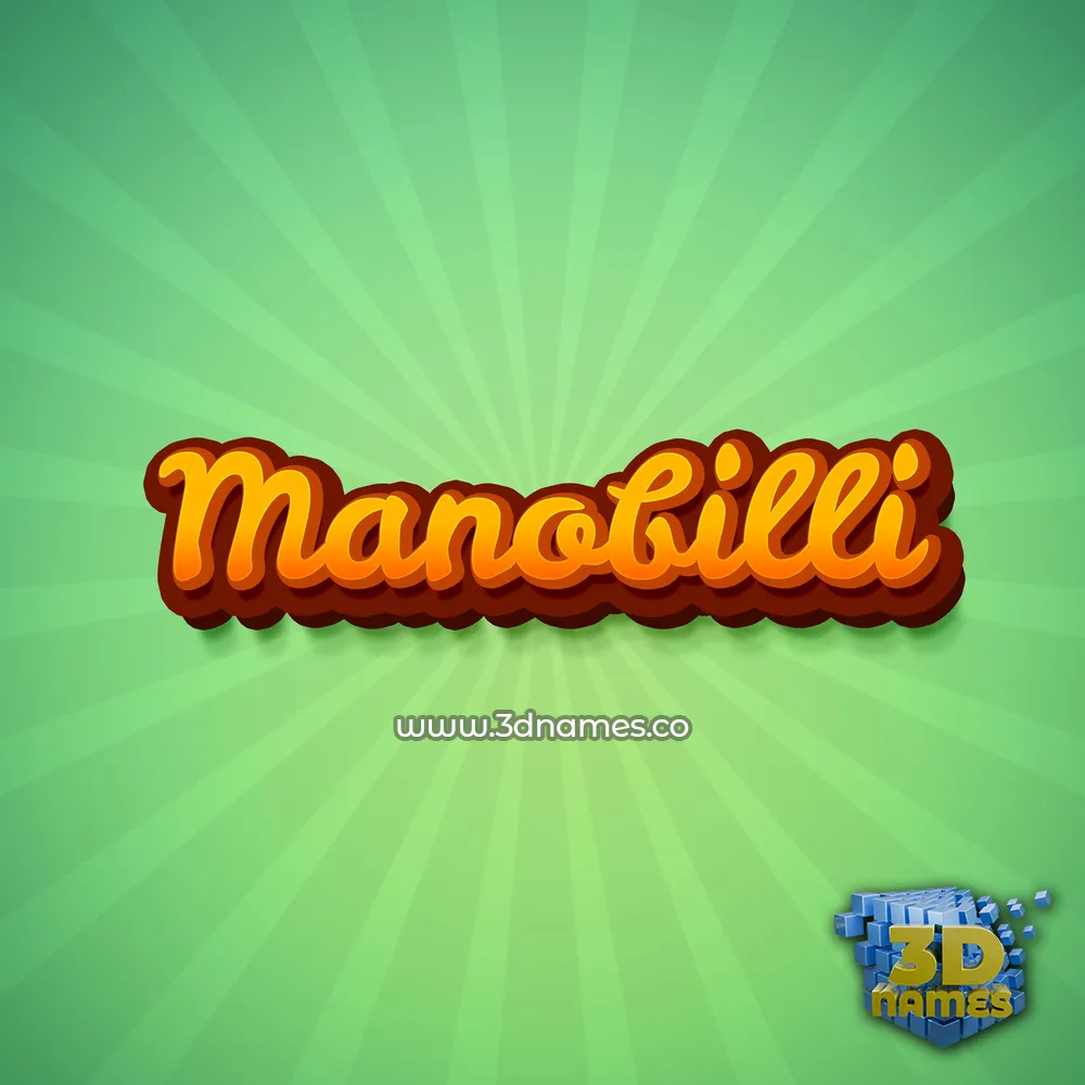 manobilli in Green Rays style - 3D name wallpaper