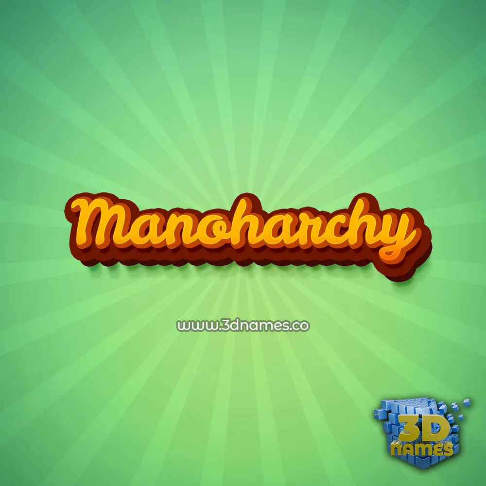 manoharchy in Green Rays style - 3D name wallpaper