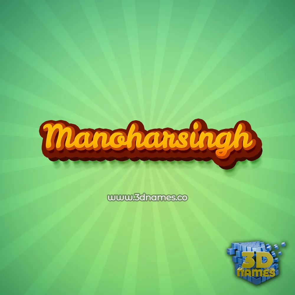 manoharsingh in Green Rays style - 3D name wallpaper