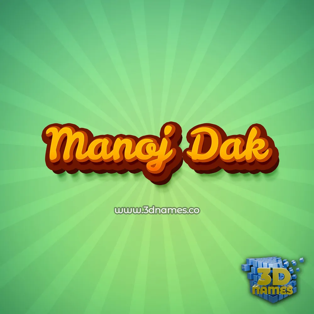 manoj dak in Green Rays style - 3D name wallpaper