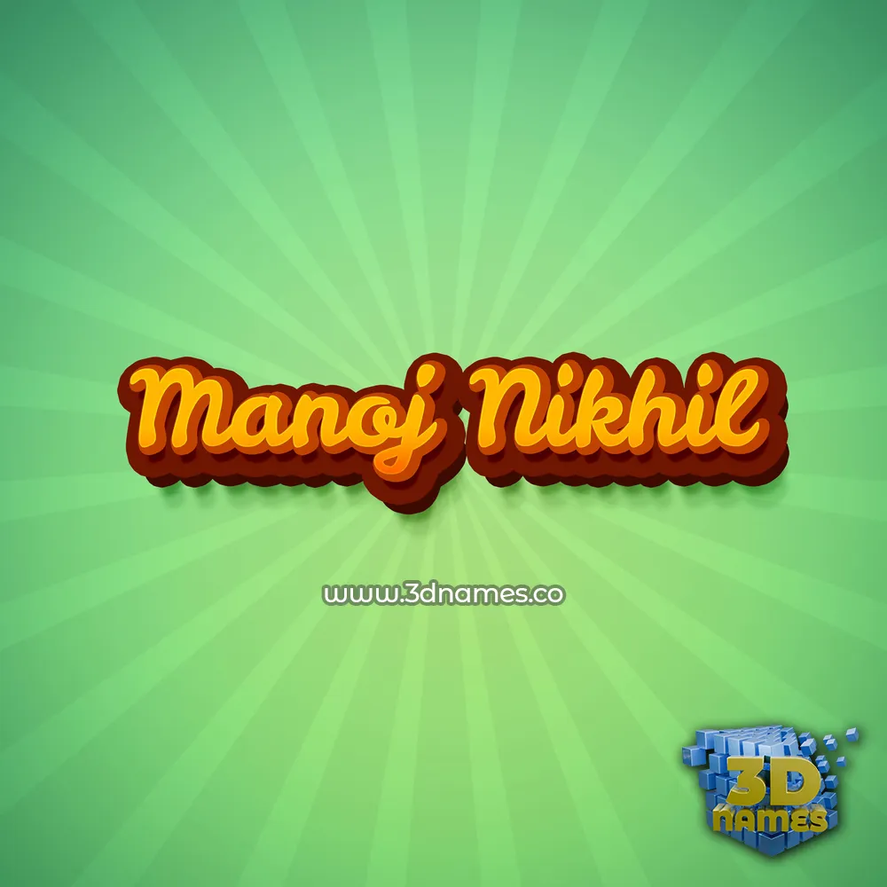 manoj nikhil in Green Rays style - 3D name wallpaper