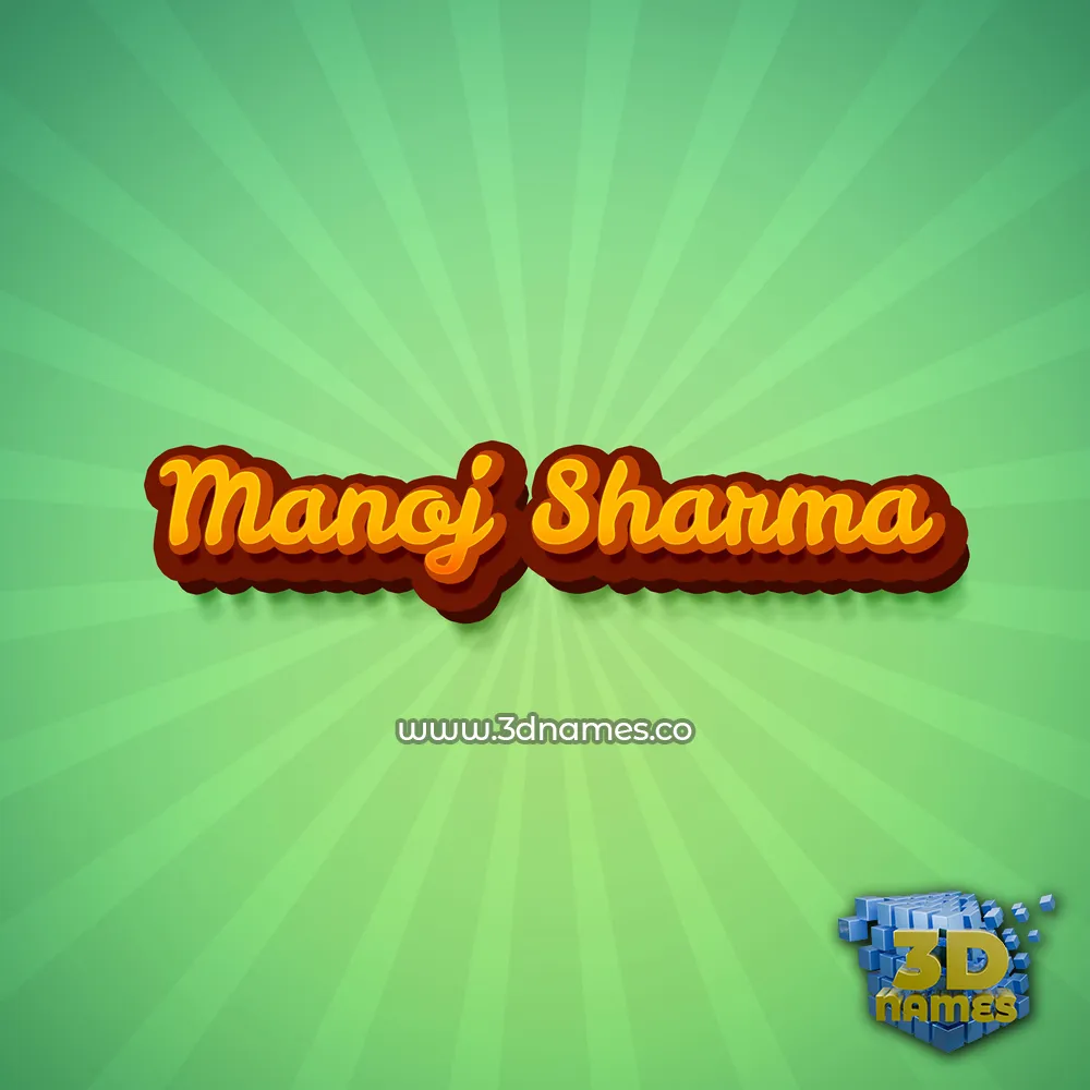 manoj sharma in Green Rays style - 3D name wallpaper