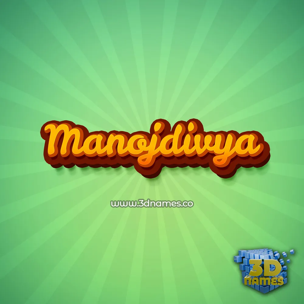 manojdivya in Green Rays style - 3D name wallpaper
