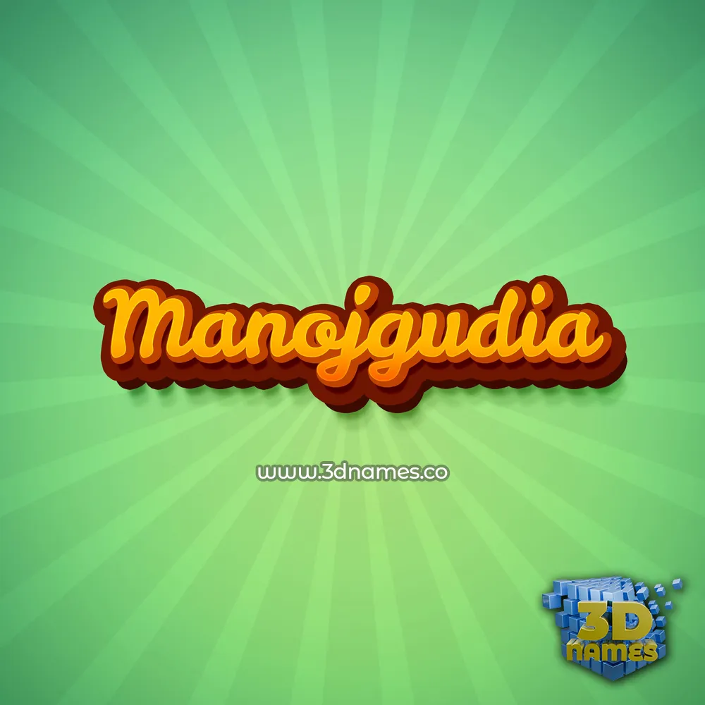 manojgudia in Green Rays style - 3D name wallpaper