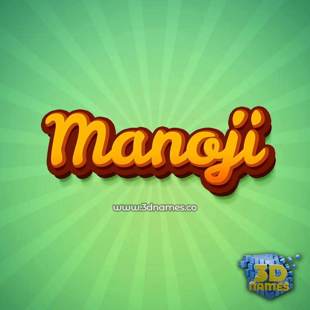 manoji in Green Rays style - 3D name wallpaper