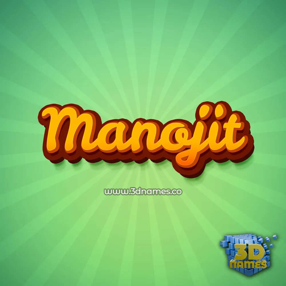 manojit in Green Rays style - 3D name wallpaper