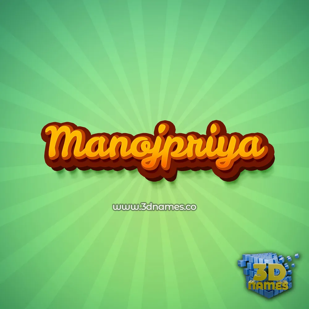 manojpriya in Green Rays style - 3D name wallpaper