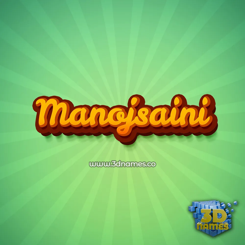 manojsaini in Green Rays style - 3D name wallpaper