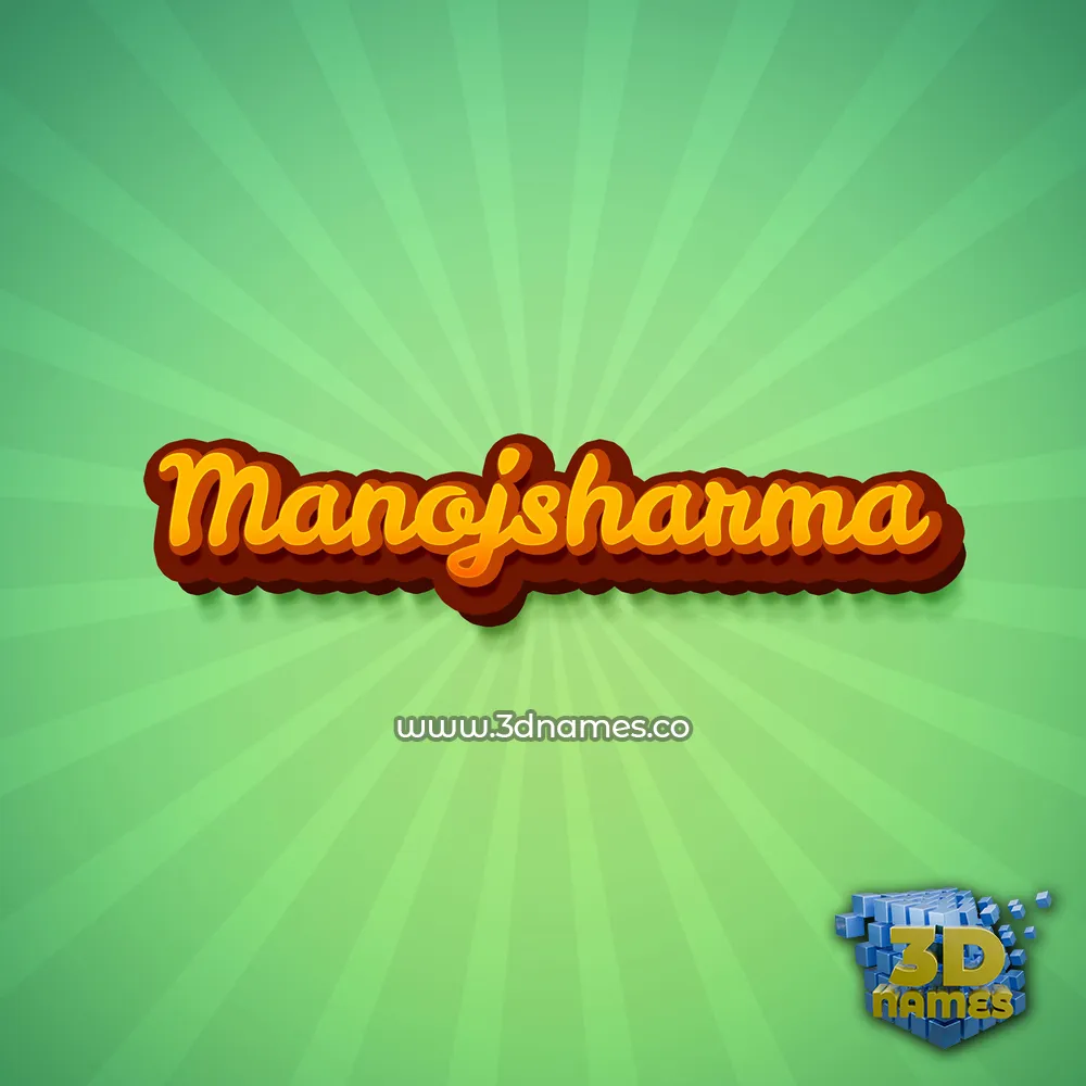 manojsharma in Green Rays style - 3D name wallpaper