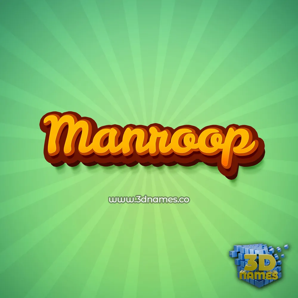 manroop in Green Rays style - 3D name wallpaper