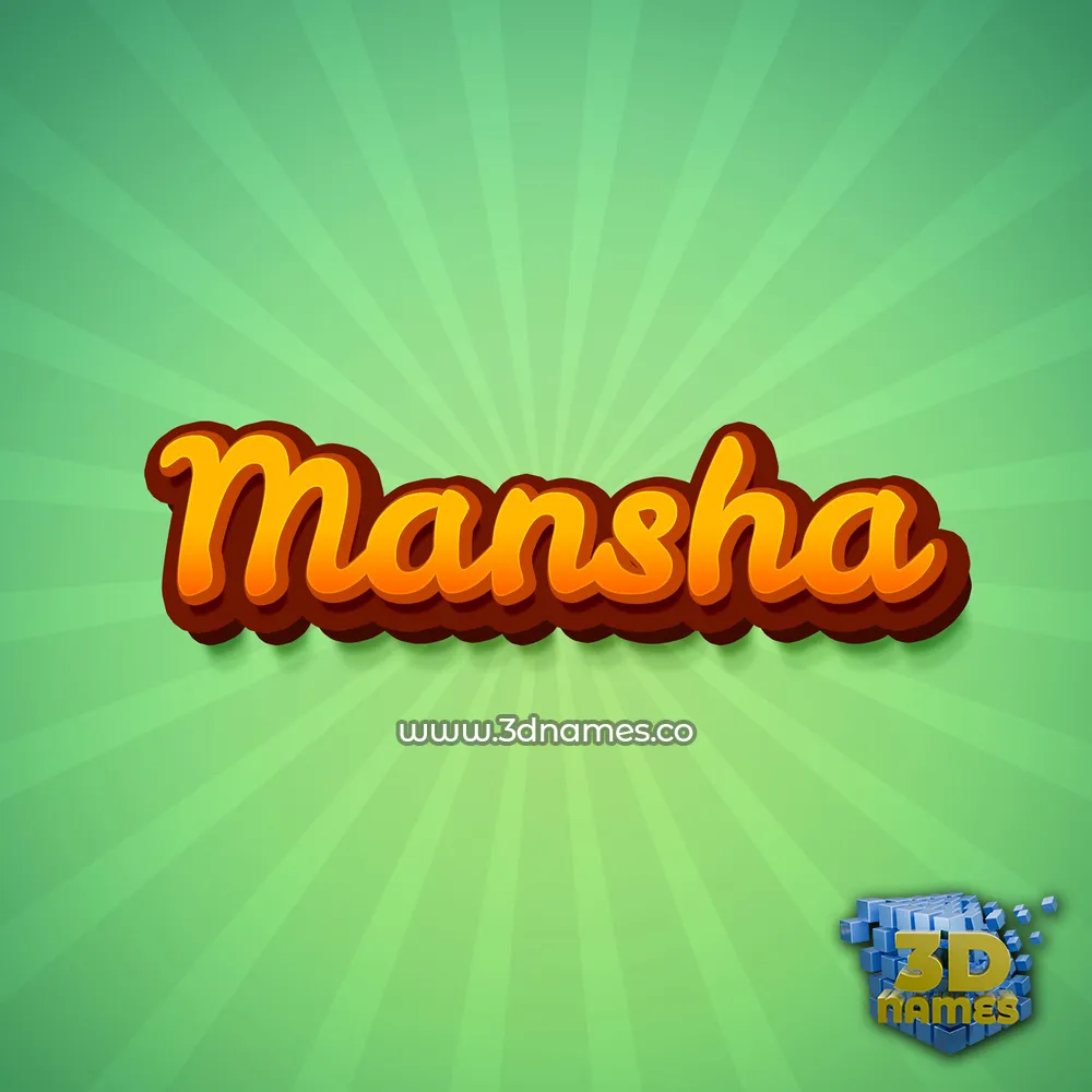mansha in Green Rays style - 3D name wallpaper