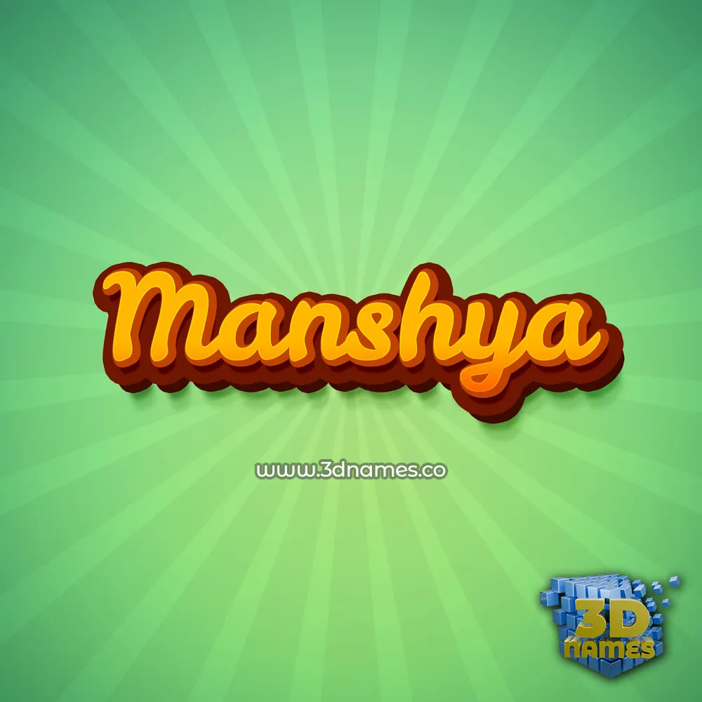 manshya in Green Rays style - 3D name wallpaper