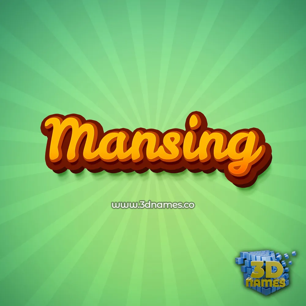 mansing in Green Rays style - 3D name wallpaper