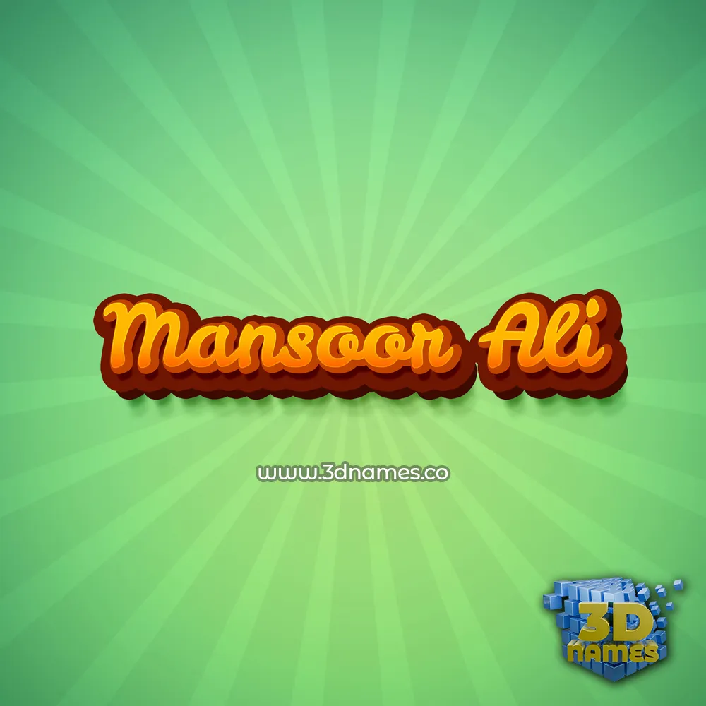 mansoor ali in Green Rays style - 3D name wallpaper
