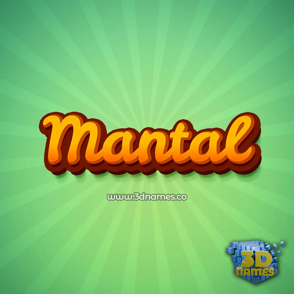 mantal in Green Rays style - 3D name wallpaper