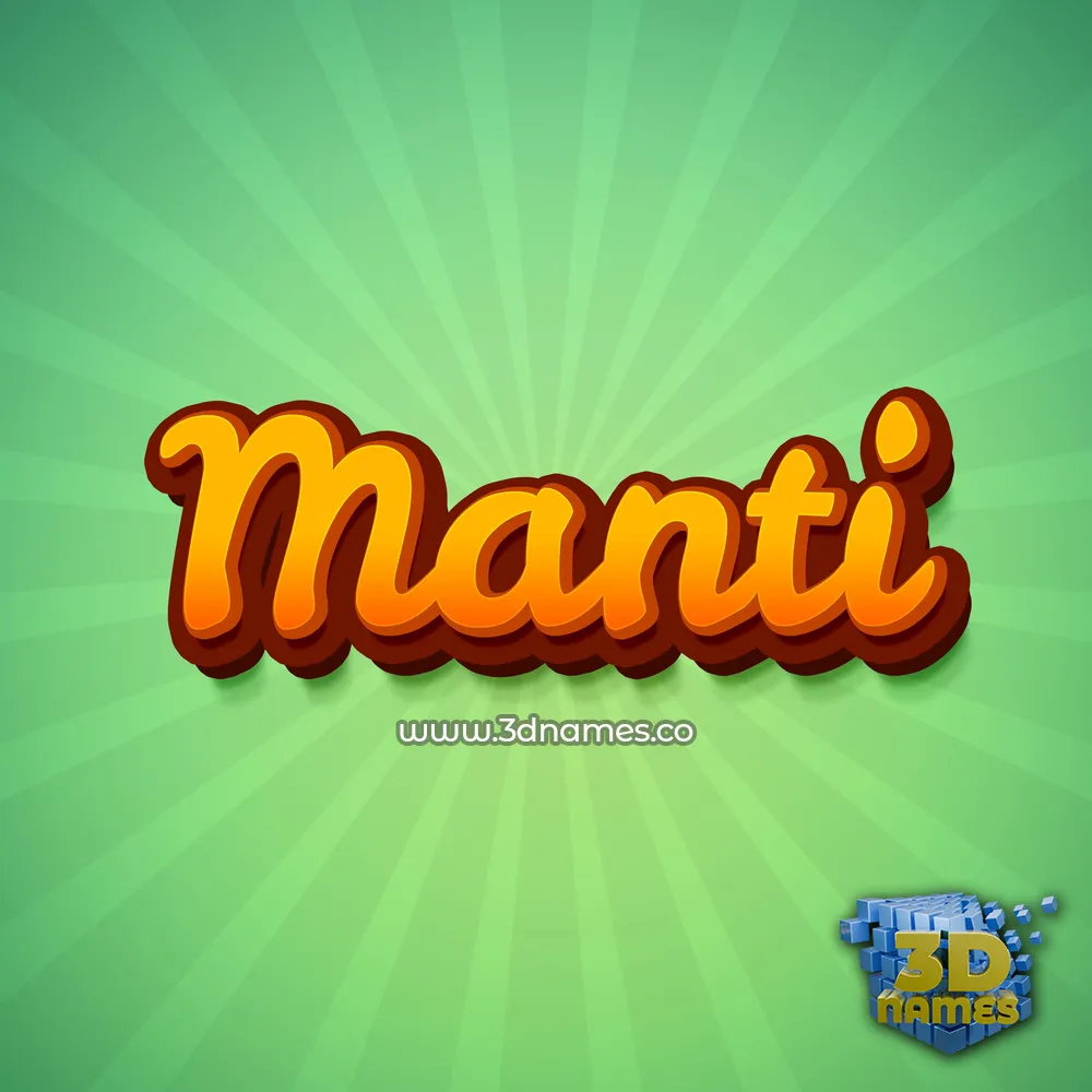 manti in Green Rays style - 3D name wallpaper