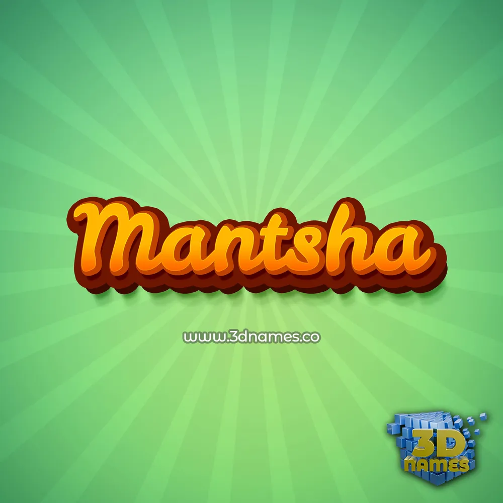 mantsha in Green Rays style - 3D name wallpaper