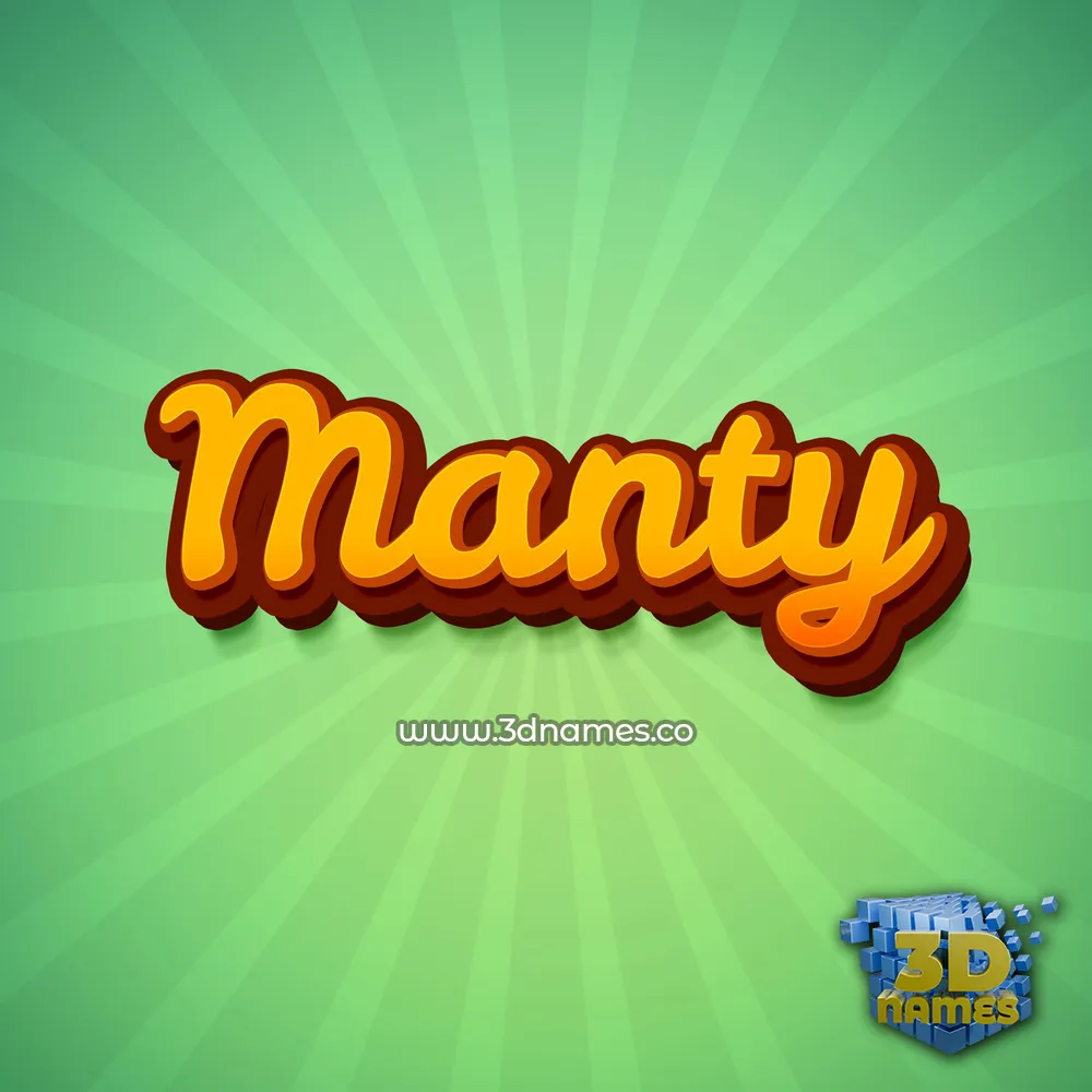 manty in Green Rays style - 3D name wallpaper