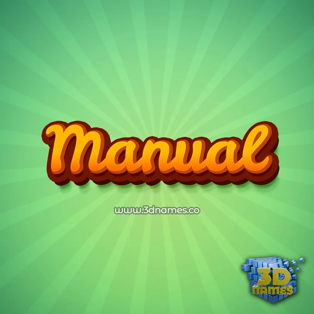 manual in Green Rays style - 3D name wallpaper