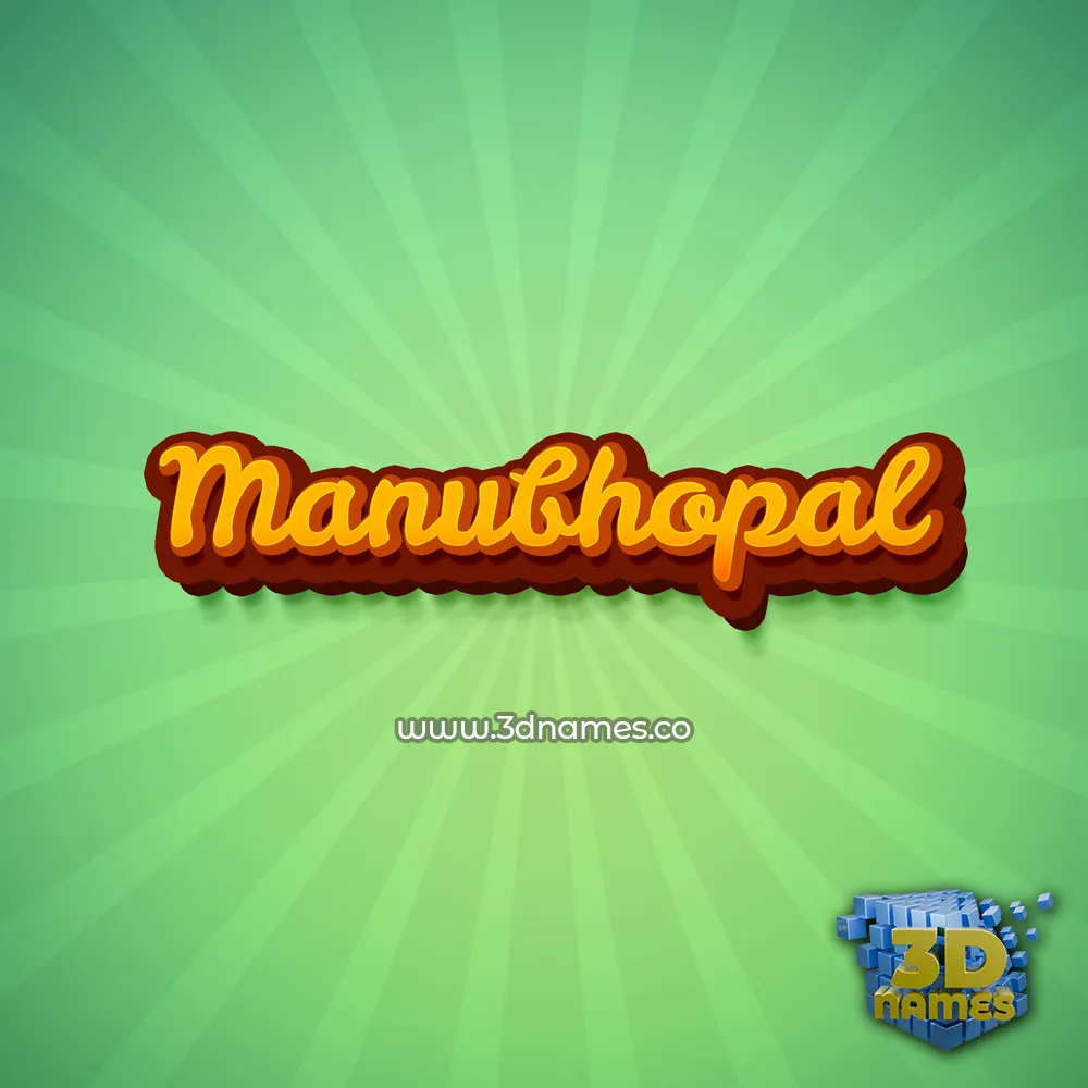 manubhopal in Green Rays style - 3D name wallpaper