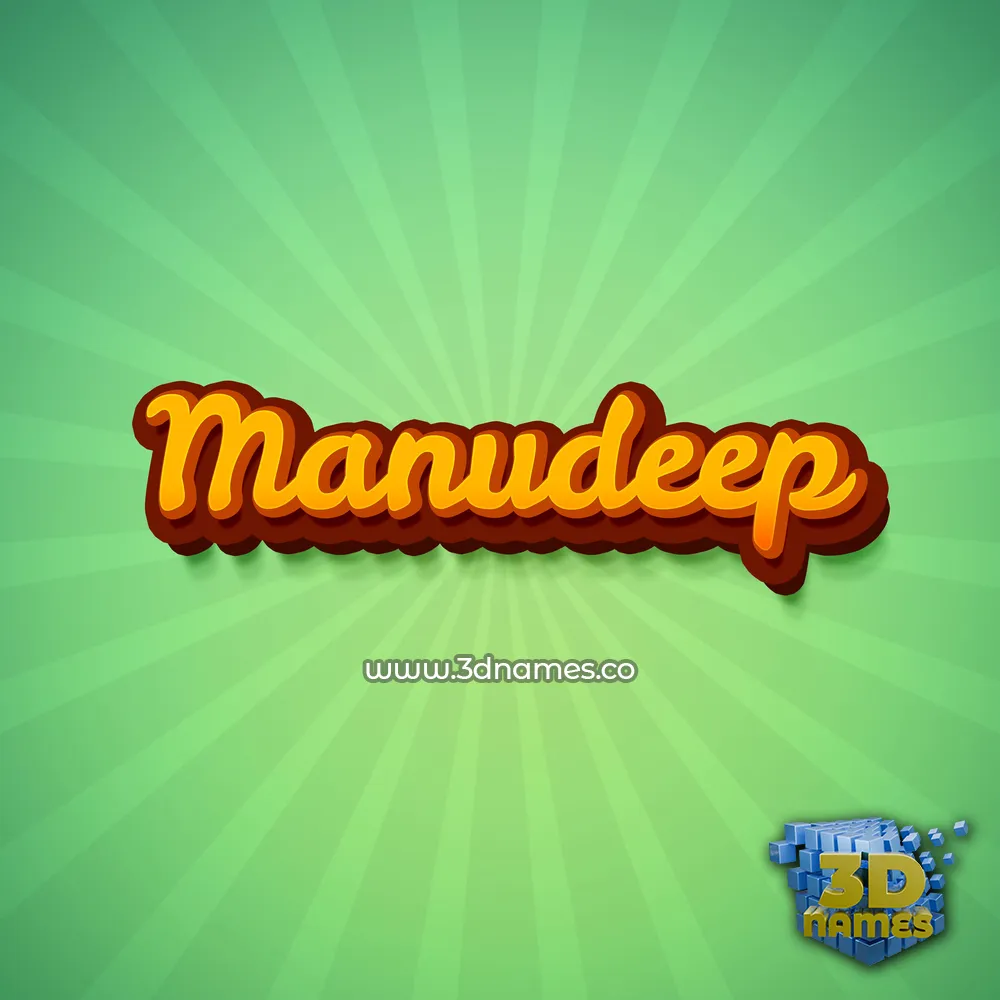 manudeep in Green Rays style - 3D name wallpaper