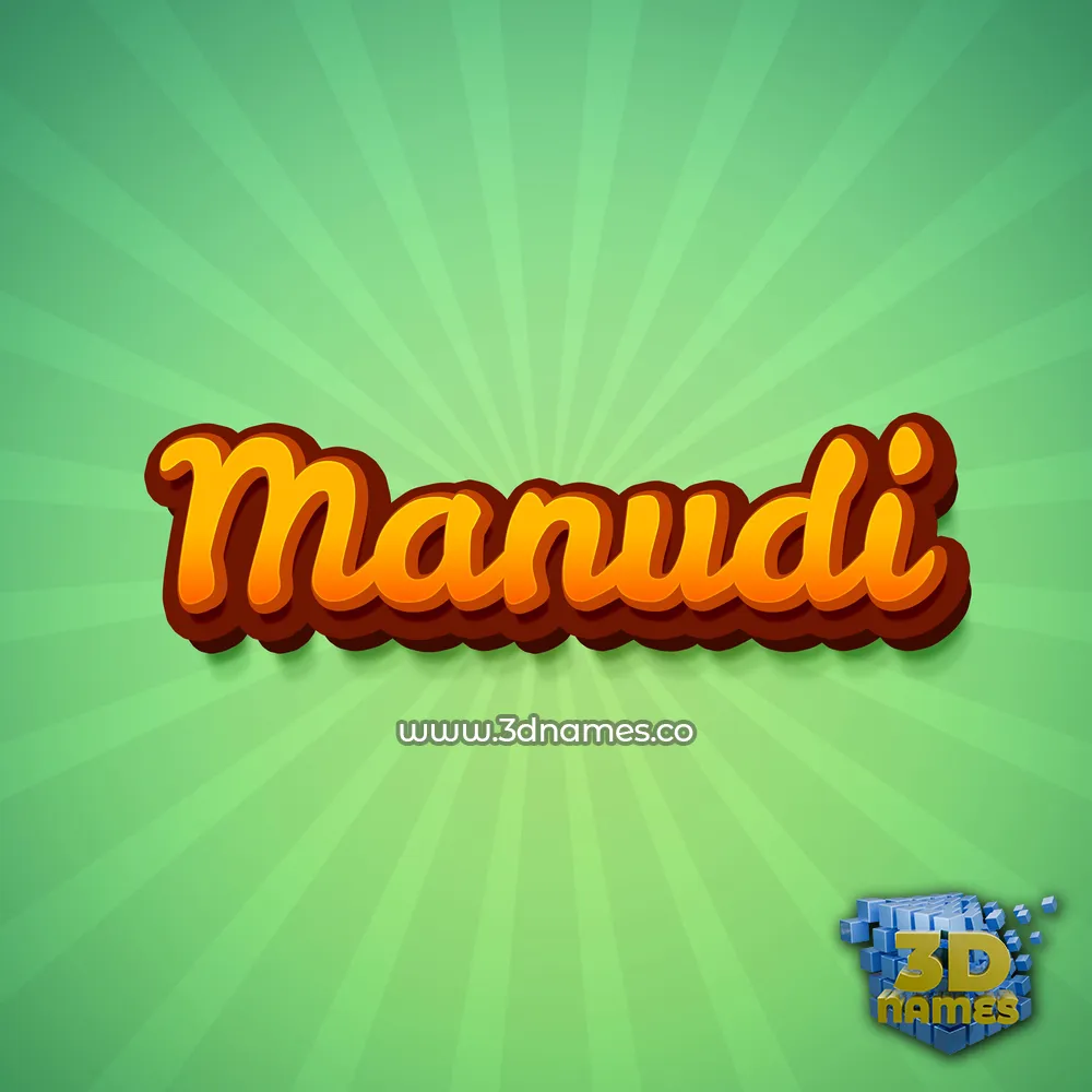 manudi in Green Rays style - 3D name wallpaper