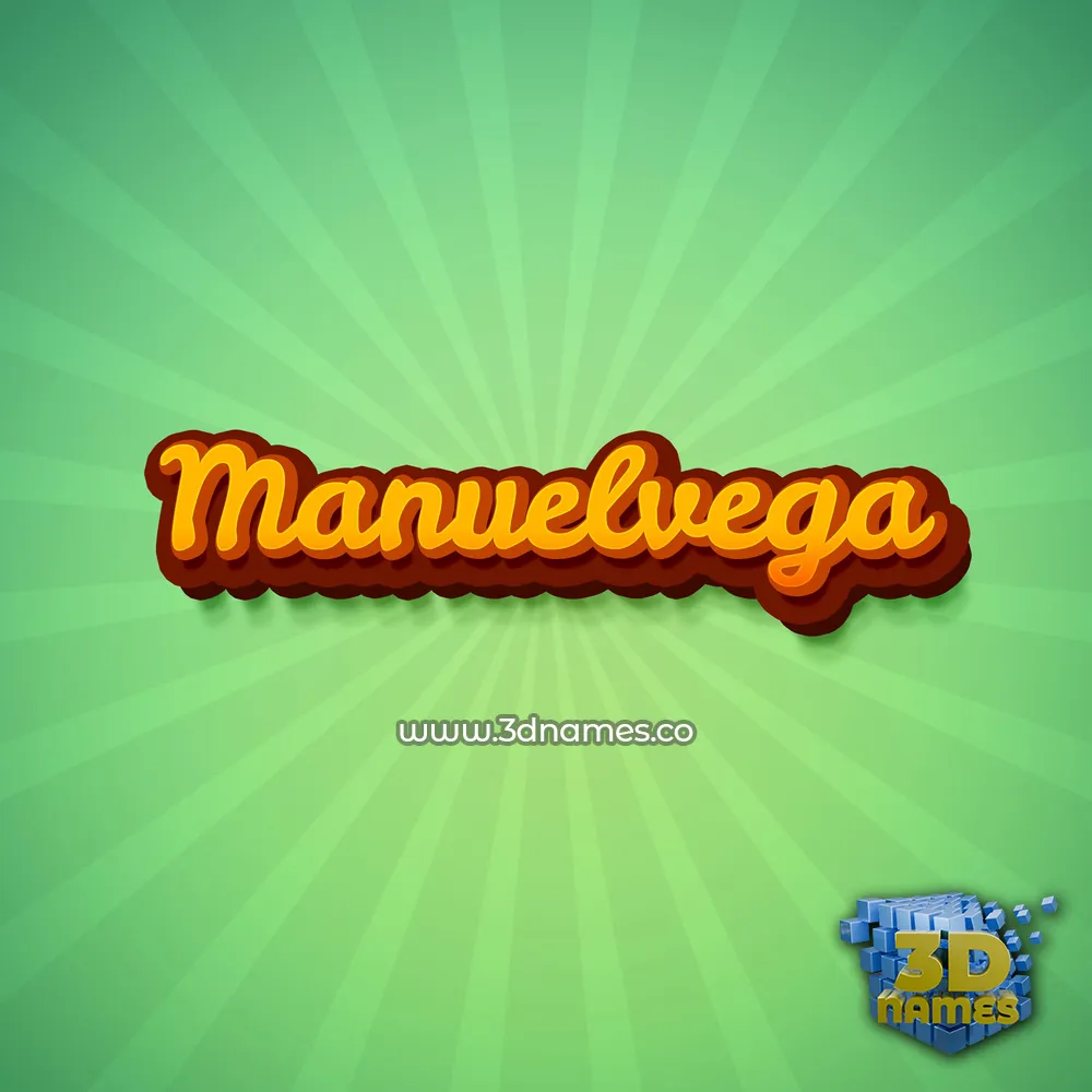 manuelvega in Green Rays style - 3D name wallpaper