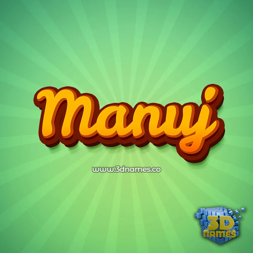 manuj in Green Rays style - 3D name wallpaper