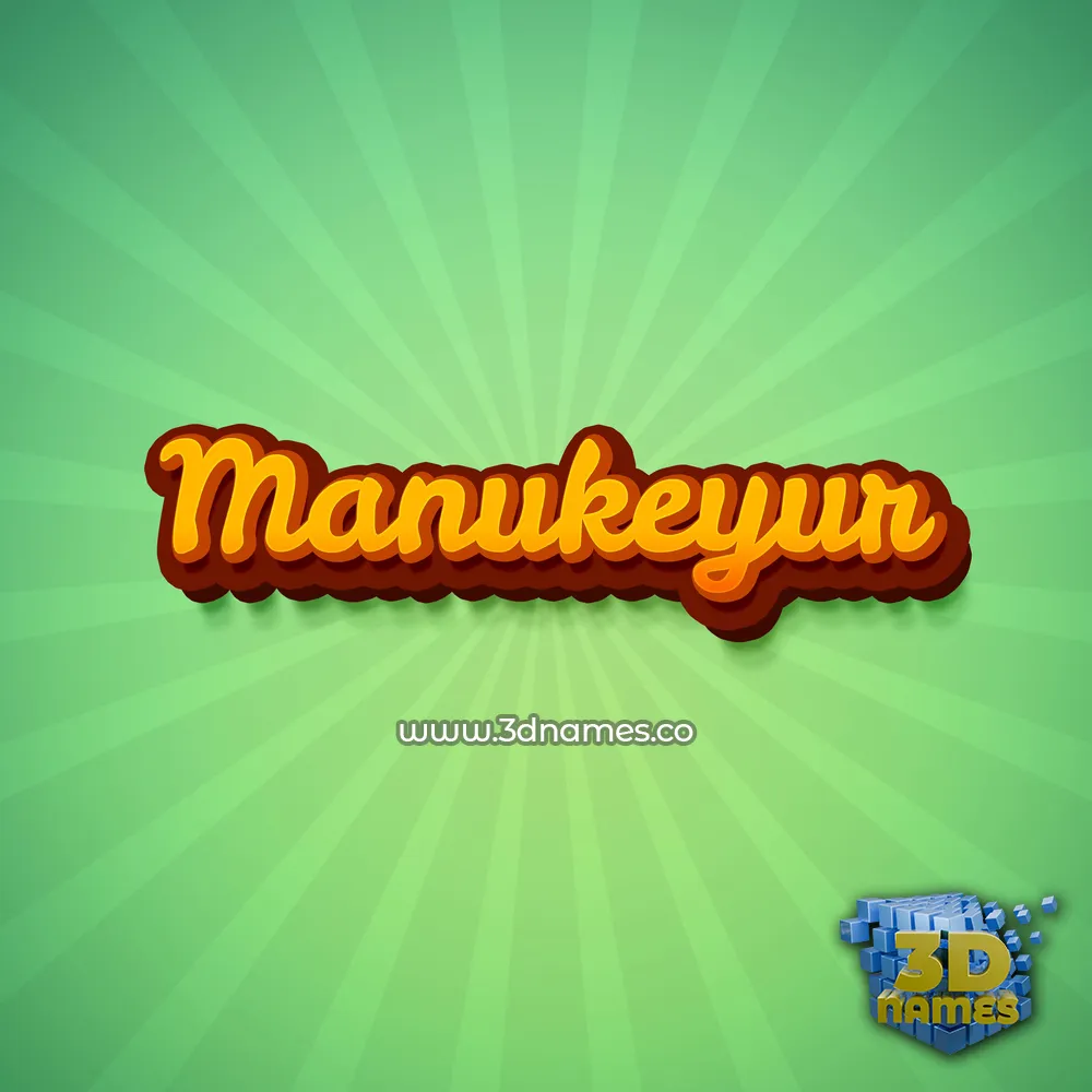 manukeyur in Green Rays style - 3D name wallpaper
