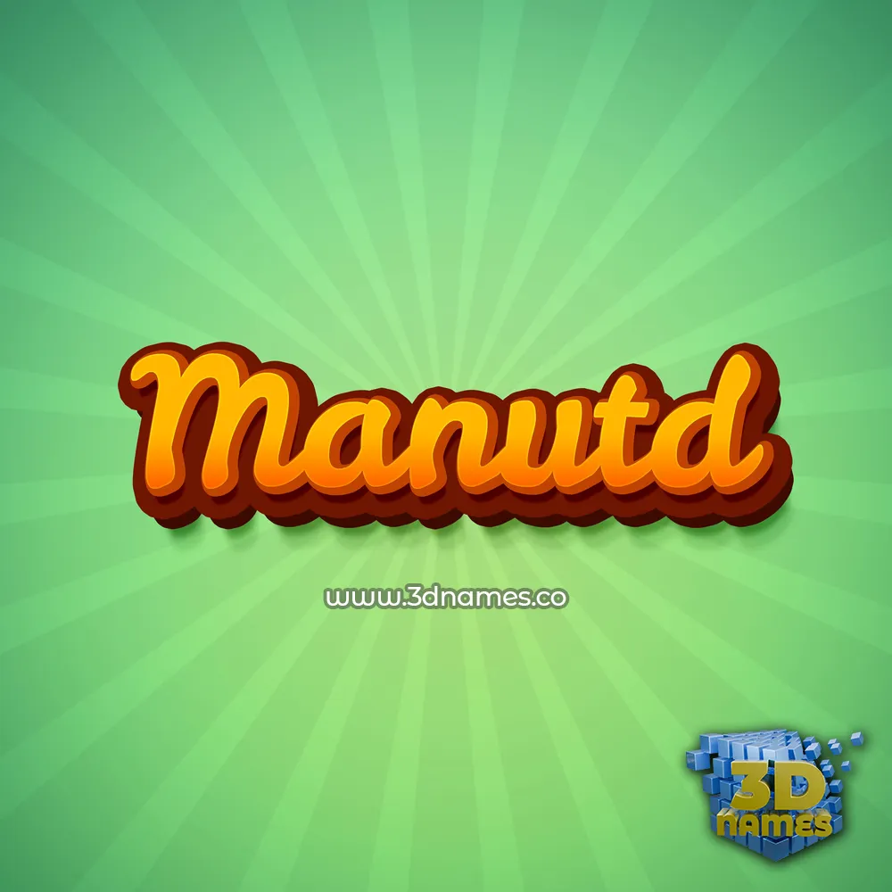 manutd in Green Rays style - 3D name wallpaper