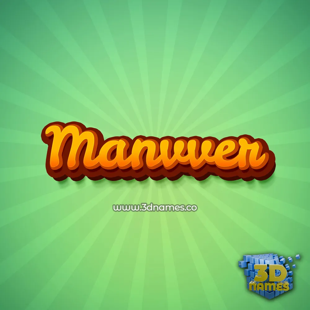 manvver in Green Rays style - 3D name wallpaper