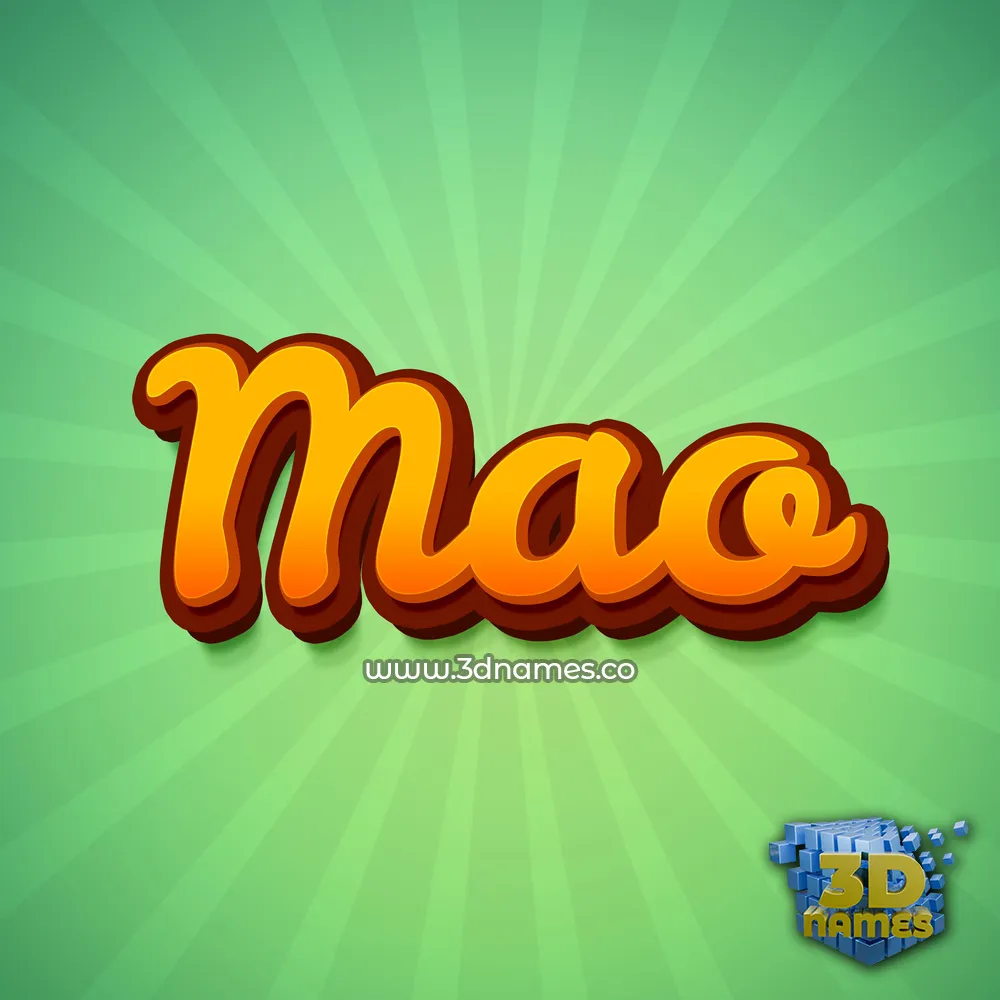mao in Green Rays style - 3D name wallpaper