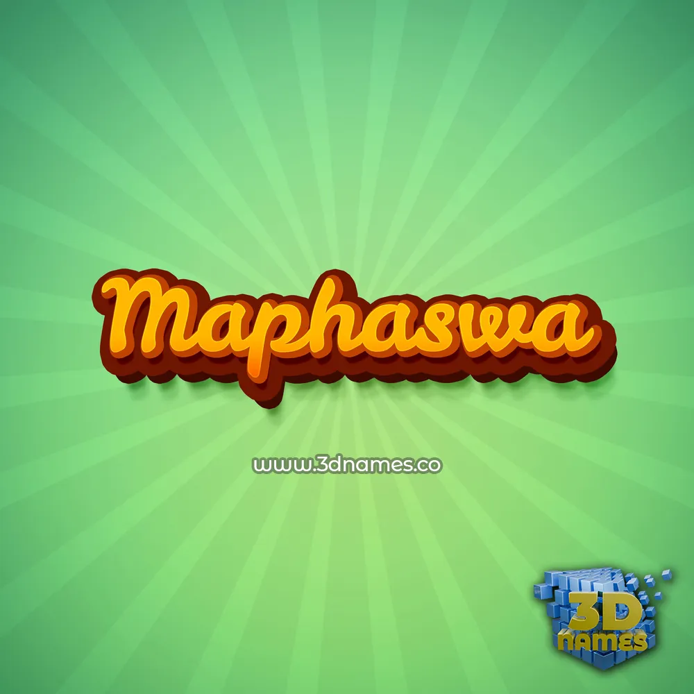 maphaswa in Green Rays style - 3D name wallpaper