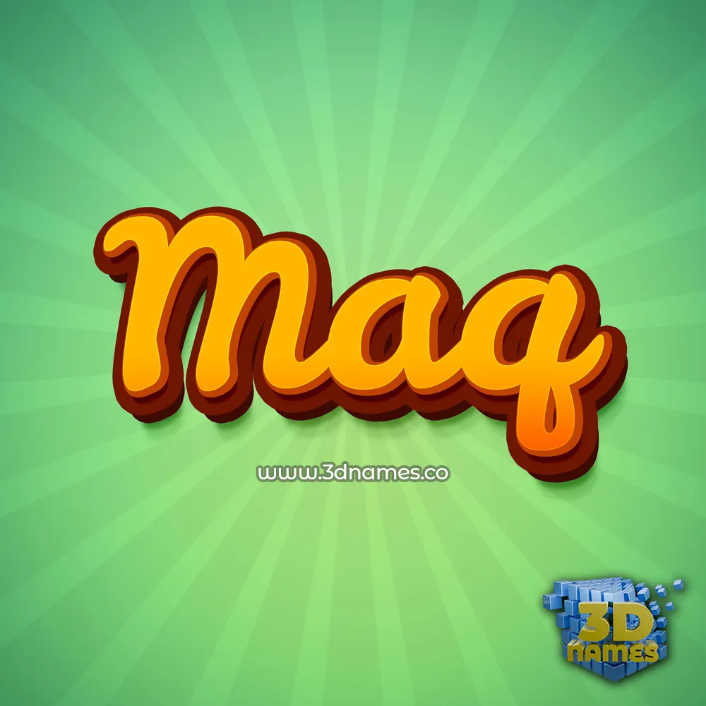 maq in Green Rays style - 3D name wallpaper