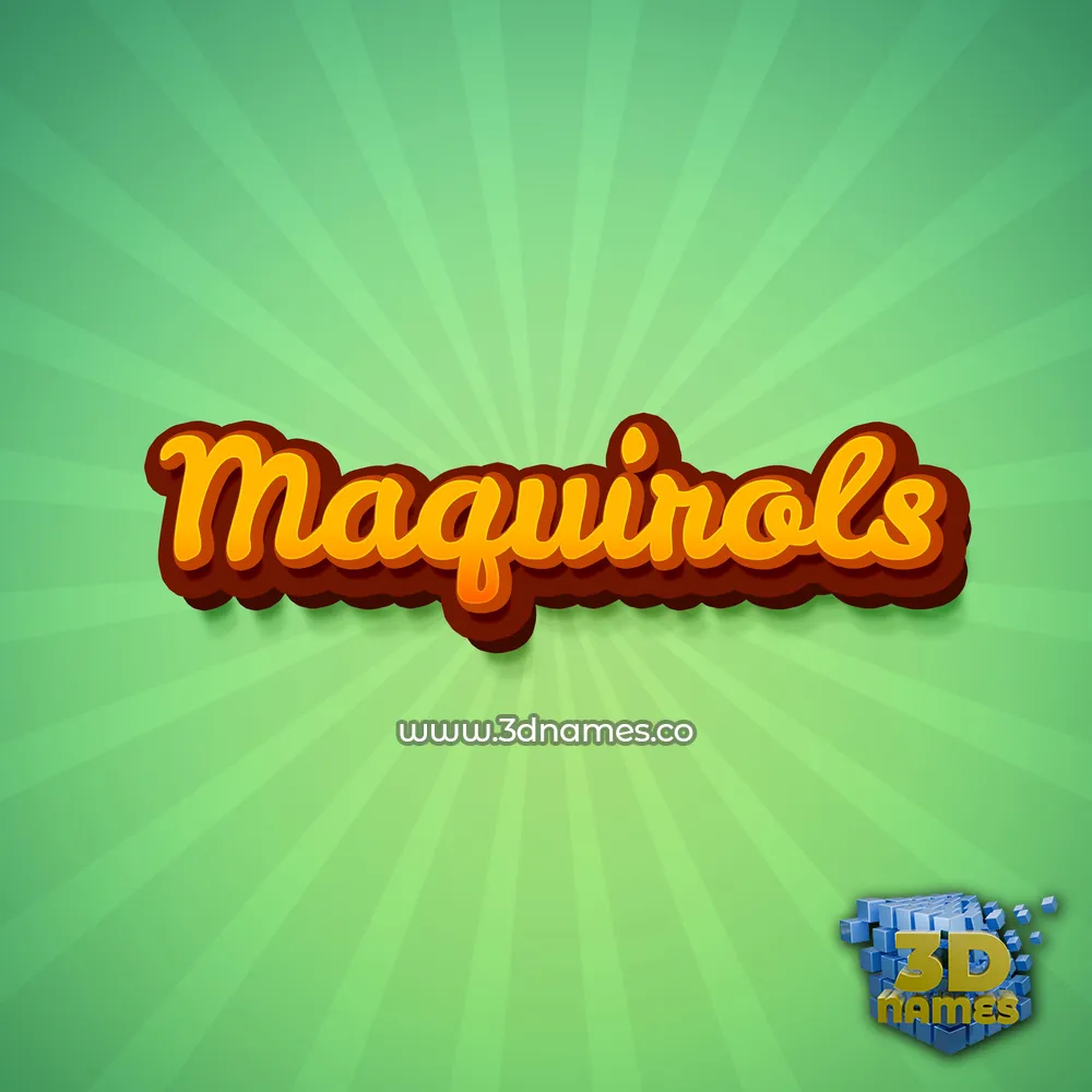 maquirols in Green Rays style - 3D name wallpaper