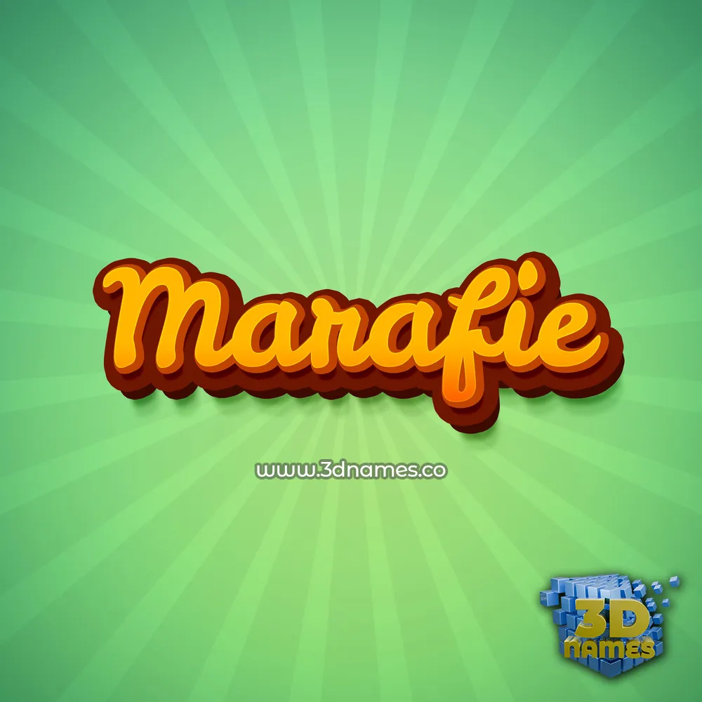 marafie in Green Rays style - 3D name wallpaper