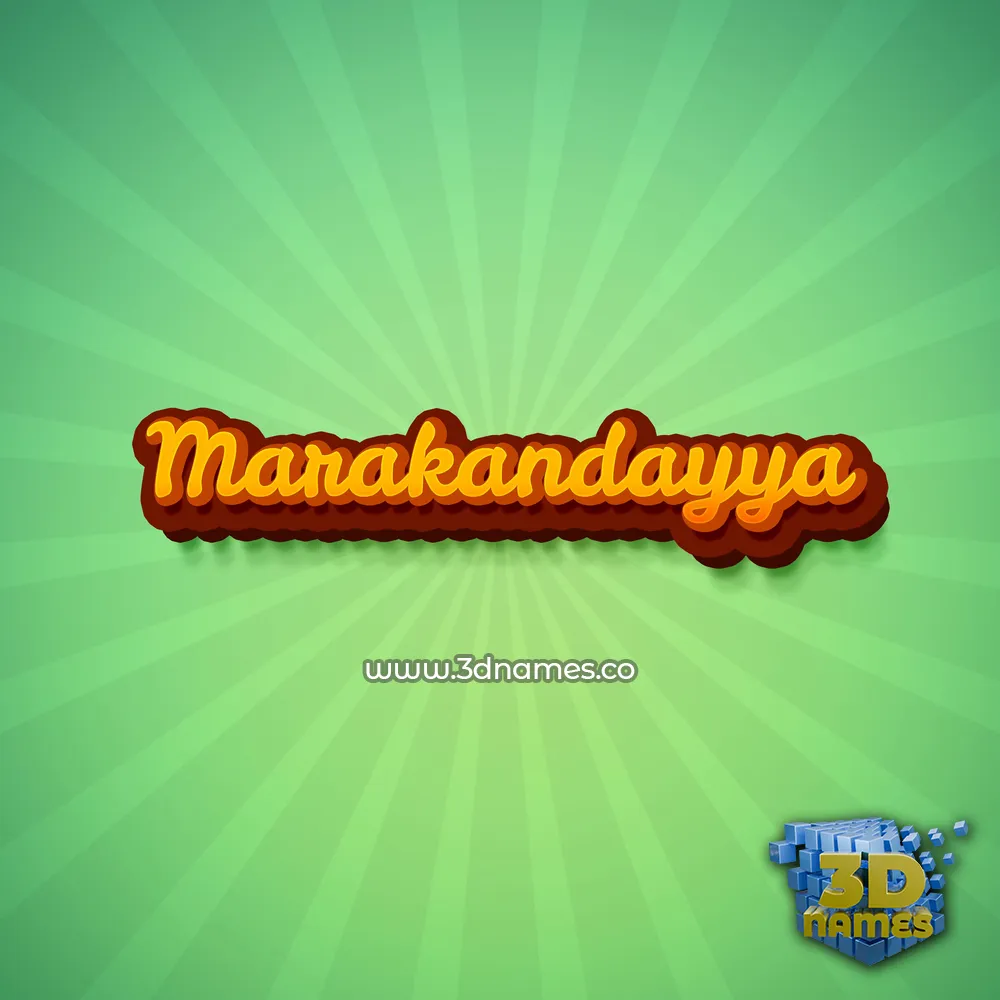 marakandayya in Green Rays style - 3D name wallpaper
